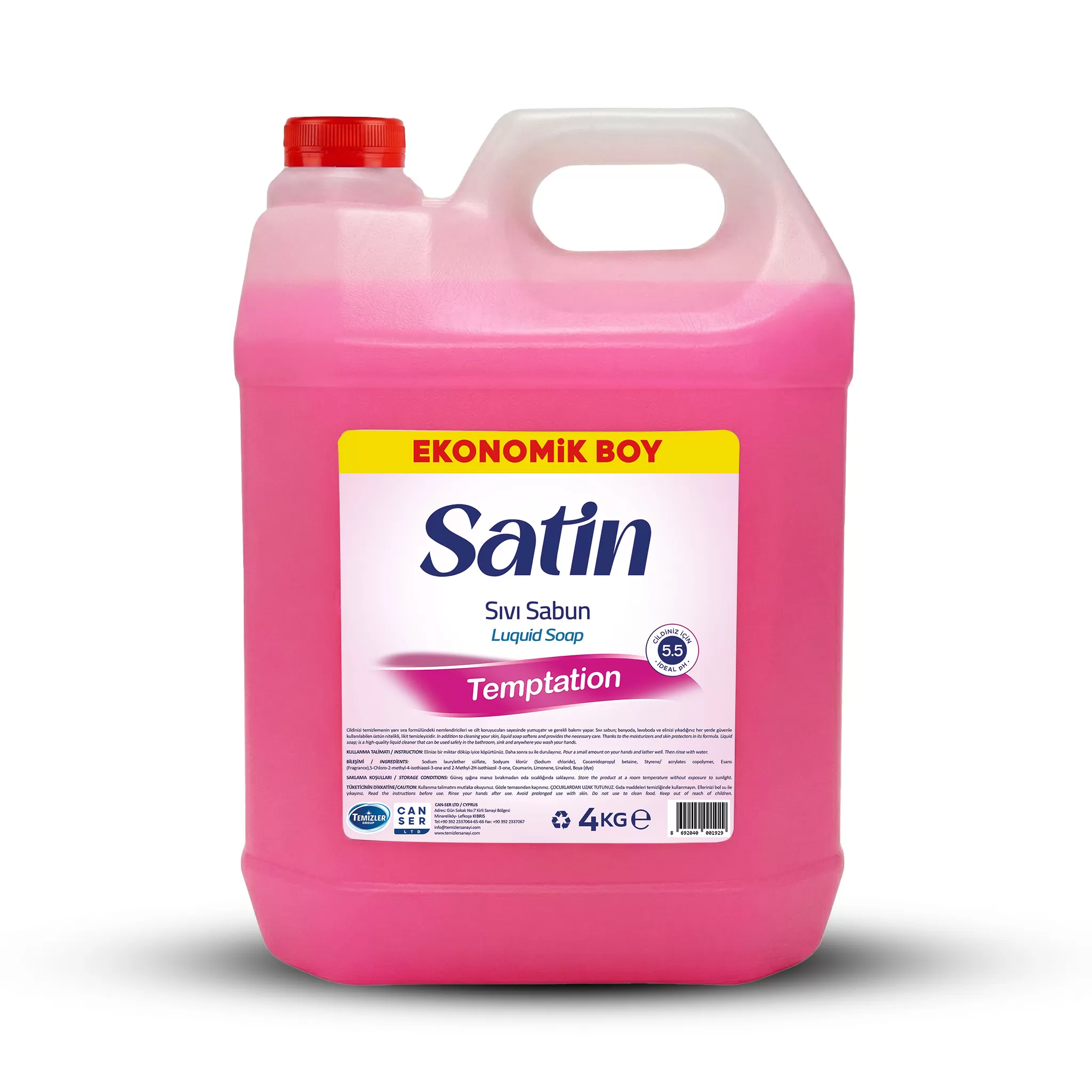 Satin Sıvı Sabun Temptation 4 L